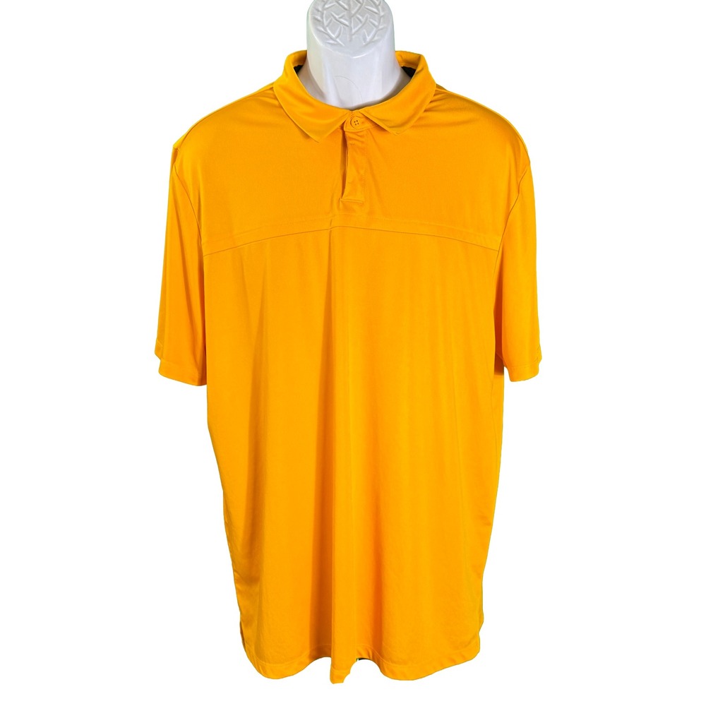 Adidas Polo Shirt Mens XL Orange Short Sleeve Performance Athletic Tee